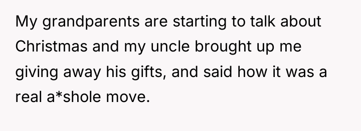 My grandparents are starting to talk about Christmas and my...