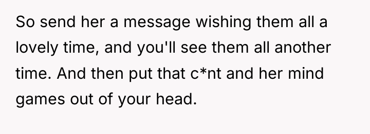 So send her a message wishing them all a lovely...