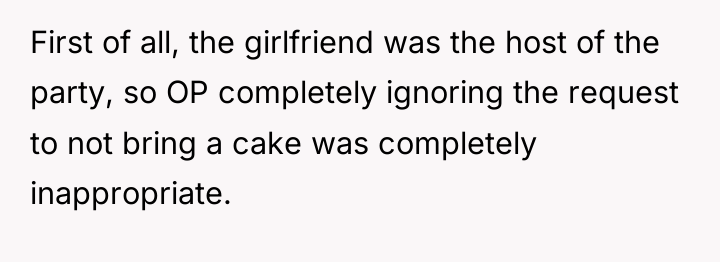 First of all, the girlfriend was the host of the...