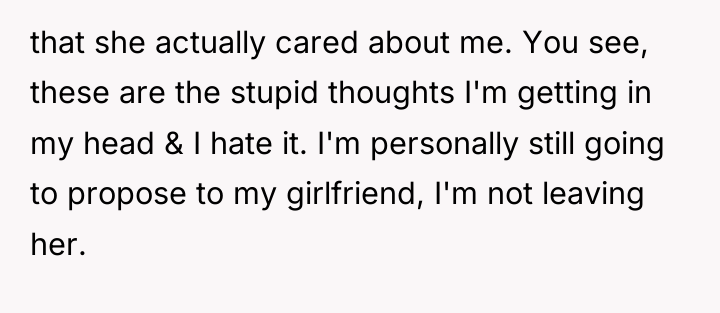 that she actually cared about me. You see, these are...