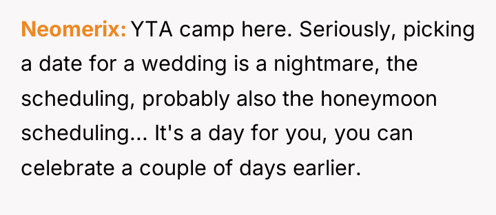 Neomerix YTA camp here. Seriously, picking a date for a...