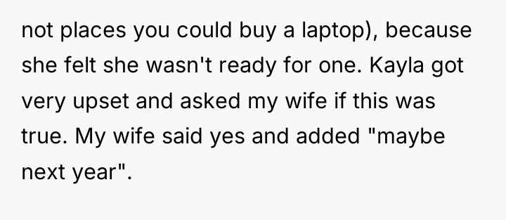 not places you could buy a laptop), because she felt...