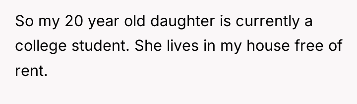 So my 20 year old daughter is currently a college...