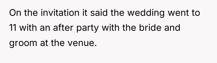 On the invitation it said the wedding went to 11...
