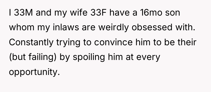 I 33M and my wife 33F have a 16mo son...
