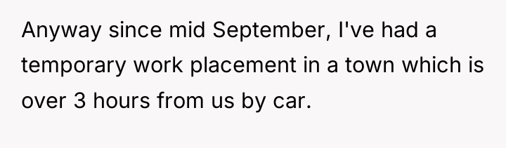 Anyway since mid September, I've had a temporary work placement...