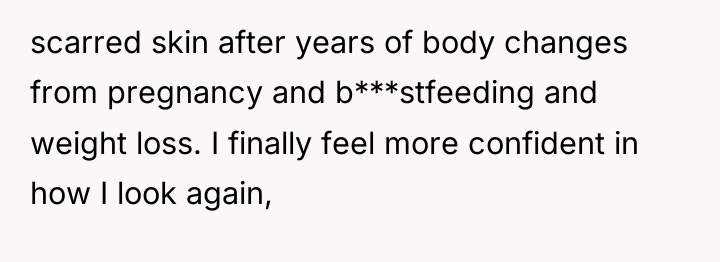 scarred skin after years of body changes from pregnancy and...