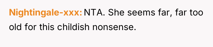 Nightingale-xxx NTA. She seems far, far too old for this...