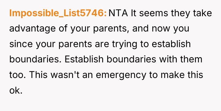 Impossible_List5746 NTA It seems they take advantage of your parents,...
