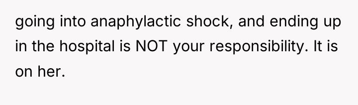 going into anaphylactic shock, and ending up in the hospital...