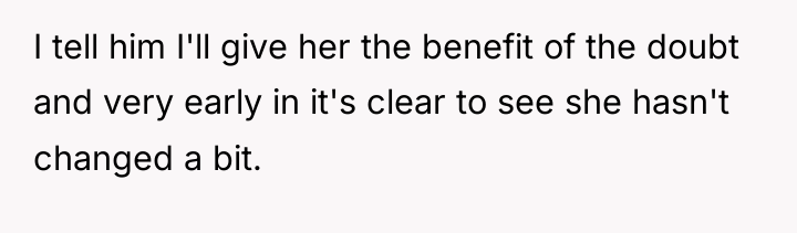 I tell him I'll give her the benefit of the...