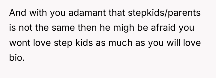 And with you adamant that stepkids/parents is not the same...