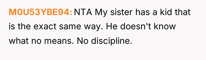 M0U53YBE94 NTA My sister has a kid that is the...