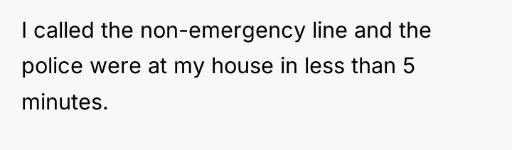 I called the non-emergency line and the police were at...