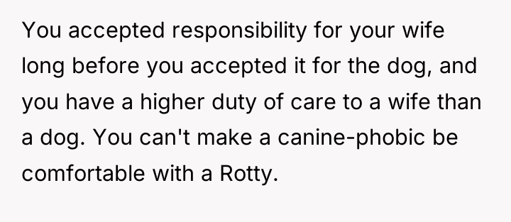 You accepted responsibility for your wife long before you accepted...