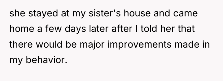 she stayed at my sister's house and came home a...