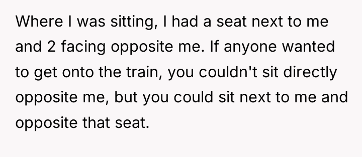 Where I was sitting, I had a seat next to...