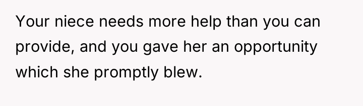 Your niece needs more help than you can provide, and...