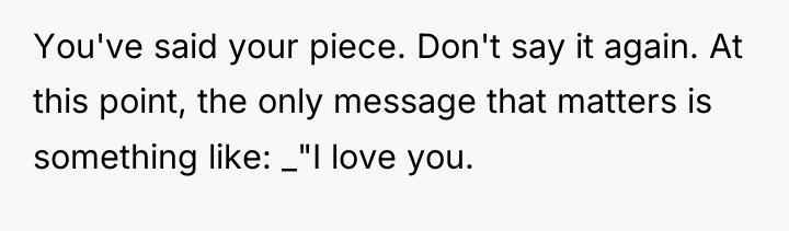 You've said your piece. Don't say it again. At this...