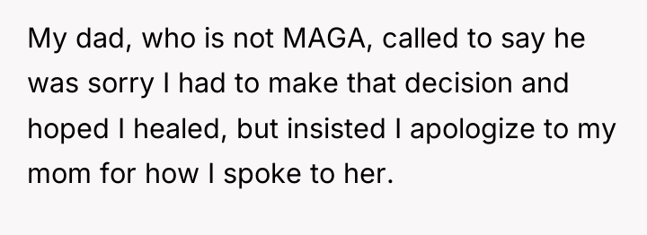 My dad, who is not MAGA, called to say he...