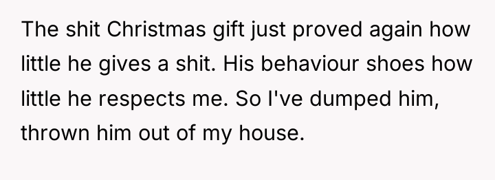 The shit Christmas gift just proved again how little he...