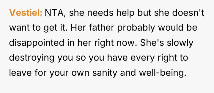Vestiel NTA, she needs help but she doesn't want to...