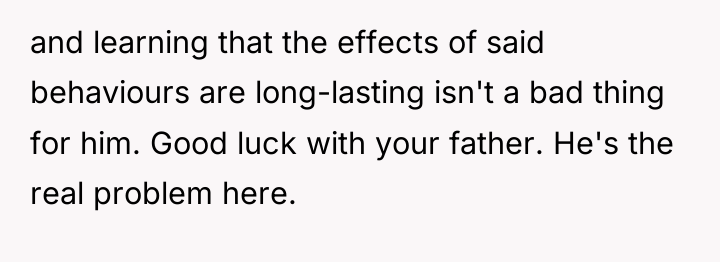 and learning that the effects of said behaviours are long-lasting...