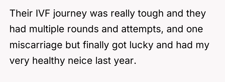 Their IVF journey was really tough and they had multiple...