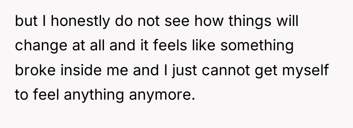 but I honestly do not see how things will change...