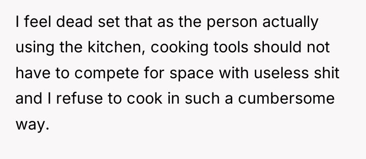 I feel dead set that as the person actually using...