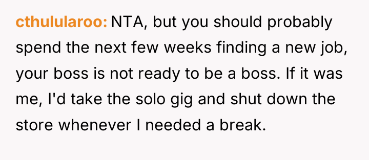 cthulularoo NTA, but you should probably spend the next few...