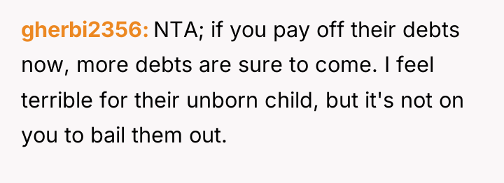 gherbi2356 NTA; if you pay off their debts now, more...
