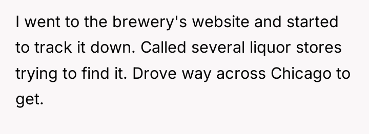 I went to the brewery's website and started to track...
