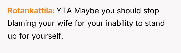 Rotankattila YTA Maybe you should stop blaming your wife for...
