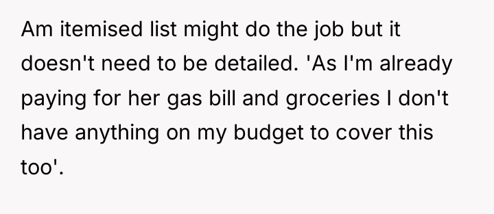 Am itemised list might do the job but it doesn't...