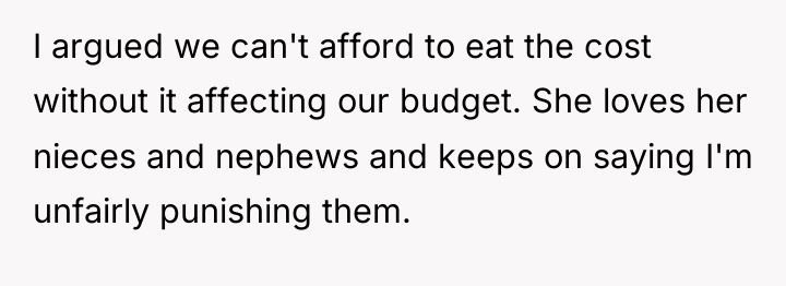 I argued we can't afford to eat the cost without...