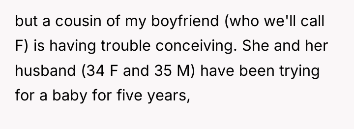 but a cousin of my boyfriend (who we'll call F)...
