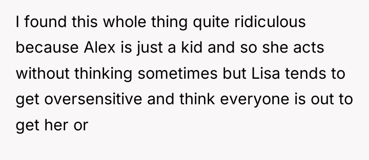 I found this whole thing quite ridiculous because Alex is...