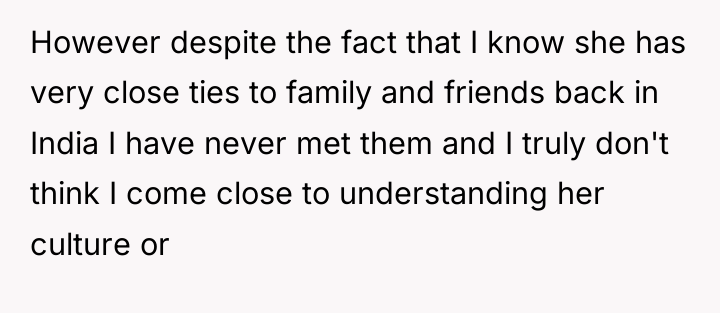 However despite the fact that I know she has very...