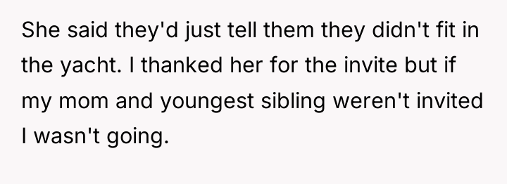 She said they'd just tell them they didn't fit in...