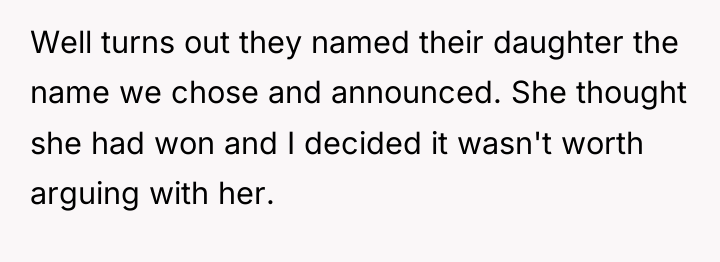 Well turns out they named their daughter the name we...