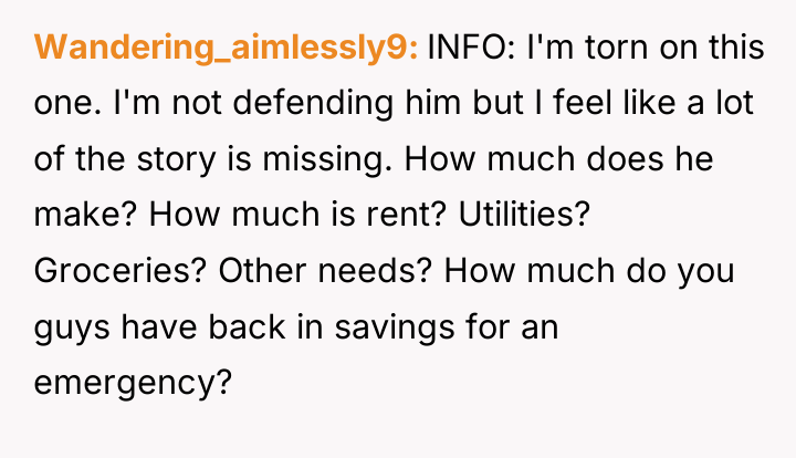 Wandering_aimlessly9 INFO: I'm torn on this one. I'm not defending...