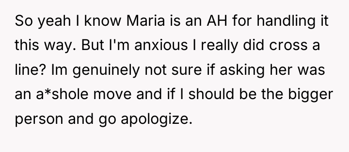 So yeah I know Maria is an AH for handling...