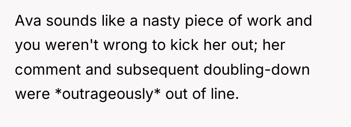 Ava sounds like a nasty piece of work and you...