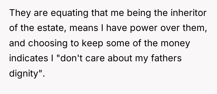 They are equating that me being the inheritor of the...