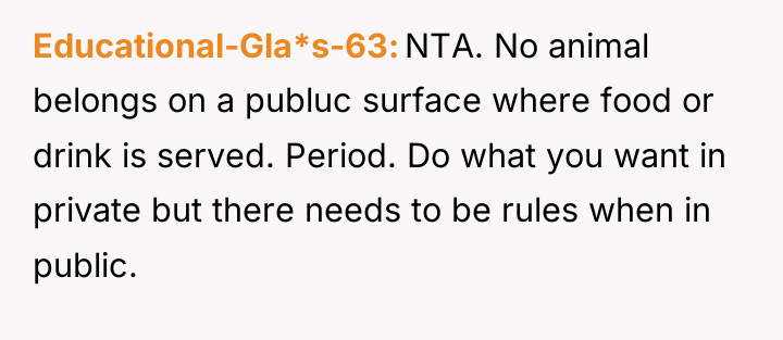 Educational-Gla*s-63 NTA. No animal belongs on a publuc surface where...