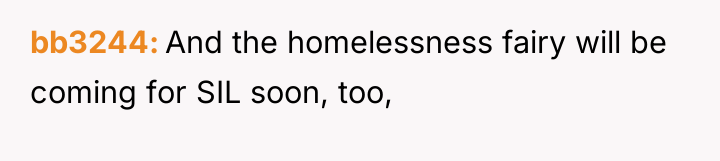 bb3244 And the homelessness fairy will be coming for SIL...