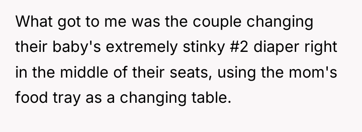 What got to me was the couple changing their baby's...