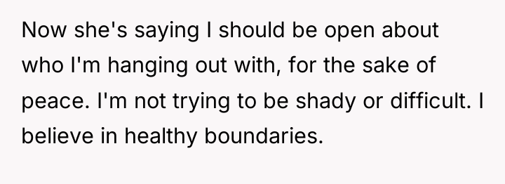 Now she's saying I should be open about who I'm...