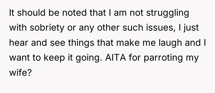 It should be noted that I am not struggling with...